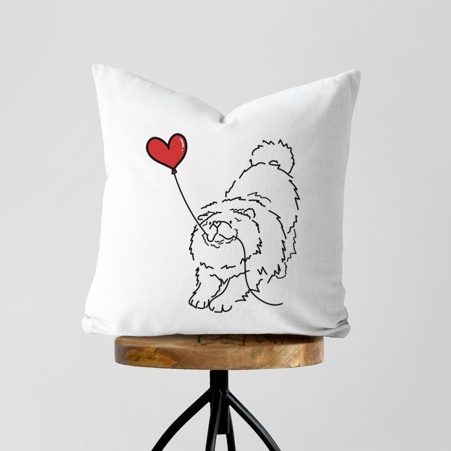 Chow Chow Heart String - Throw Pillow Cover