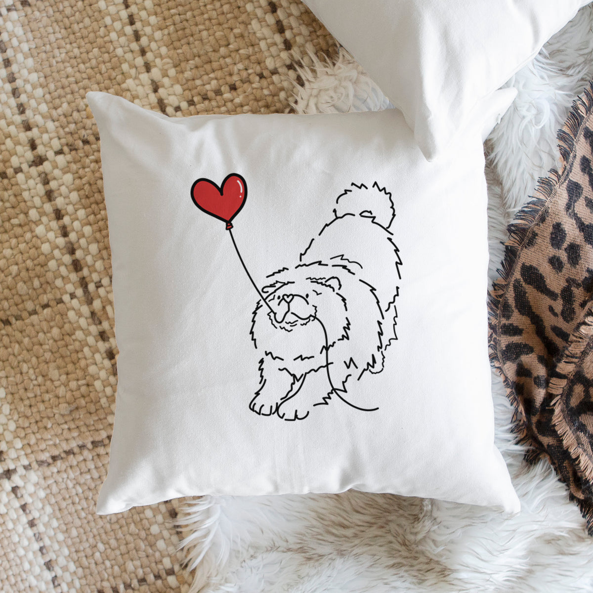 Chow Chow Heart String - Throw Pillow Cover
