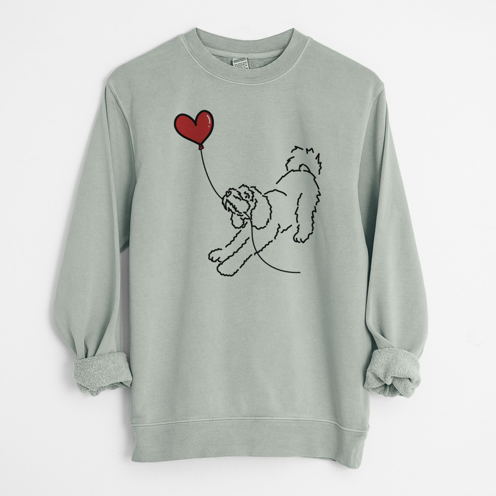 Cockapoo Heart String - Unisex Pigment Dyed Crew Sweatshirt