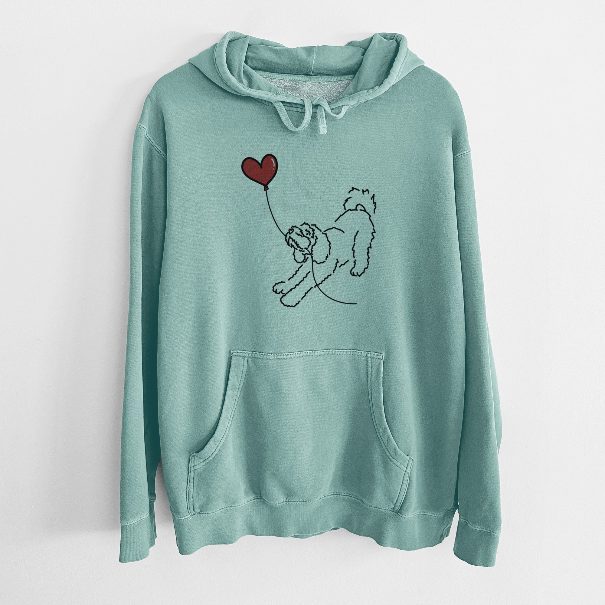 Cockapoo Heart String - Unisex Pigment Dyed Hoodie