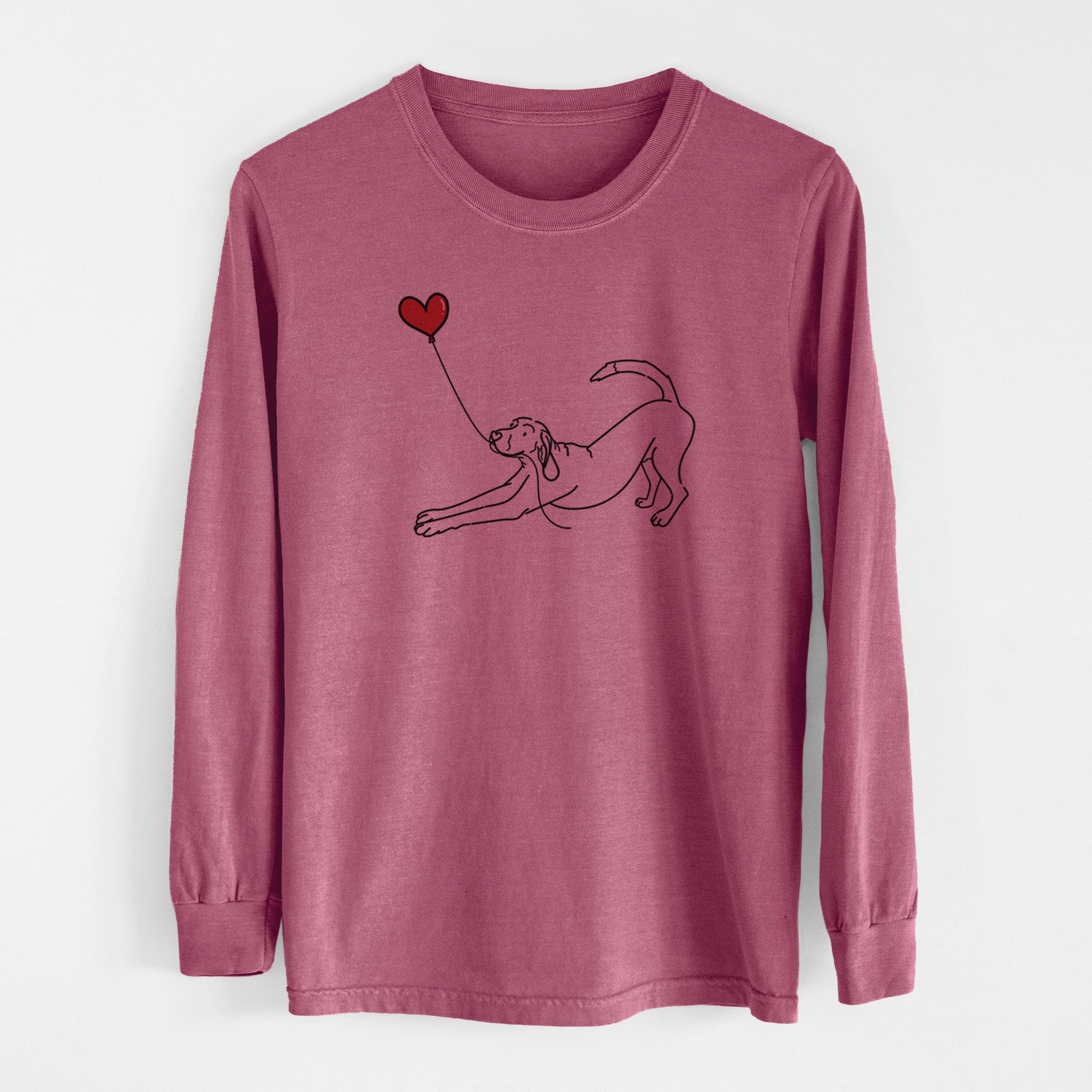 Coonhound Heart String - Men's Heavyweight 100% Cotton Long Sleeve