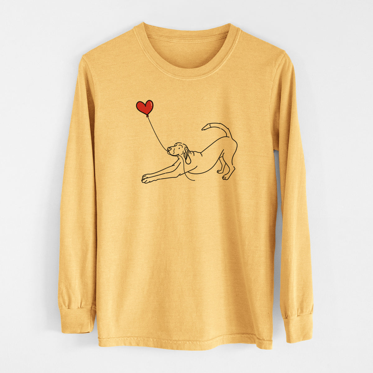 Coonhound Heart String - Men&#39;s Heavyweight 100% Cotton Long Sleeve