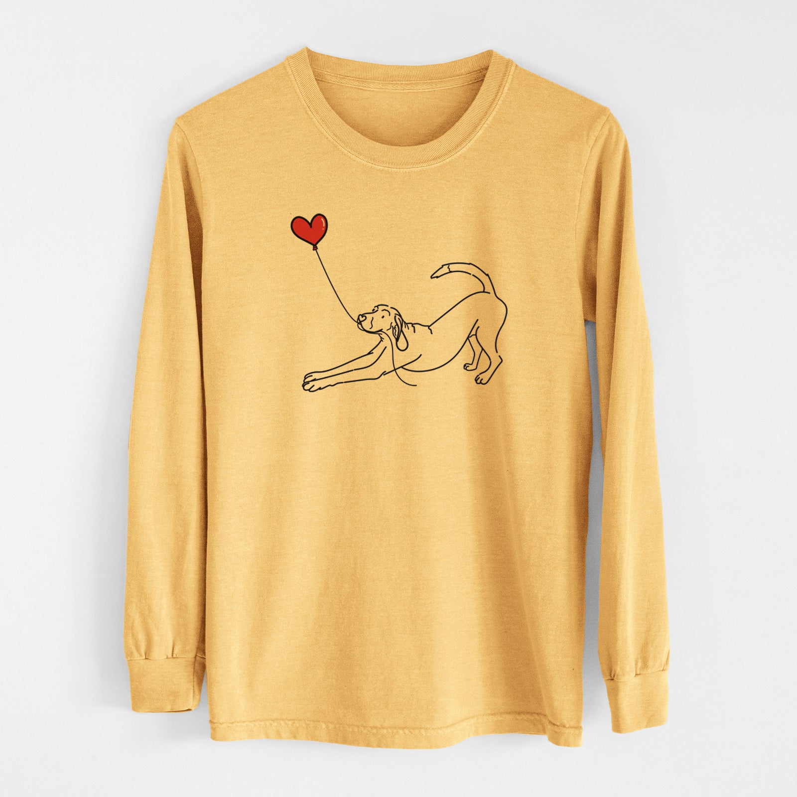 Coonhound Heart String - Men's Heavyweight 100% Cotton Long Sleeve