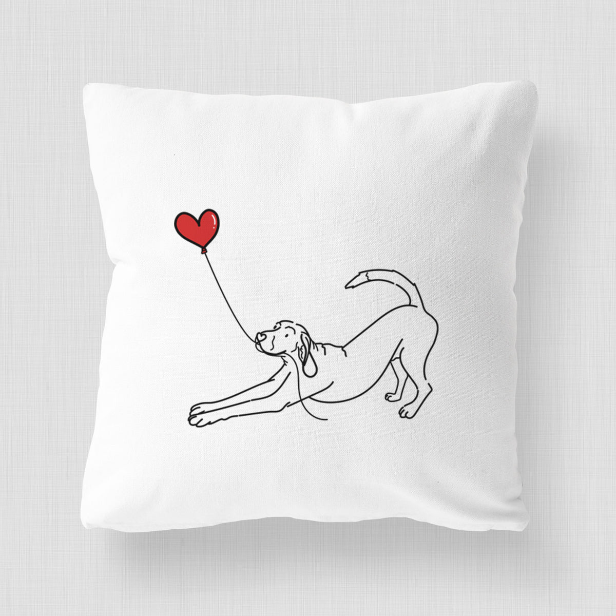 Coonhound Heart String - Throw Pillow Cover