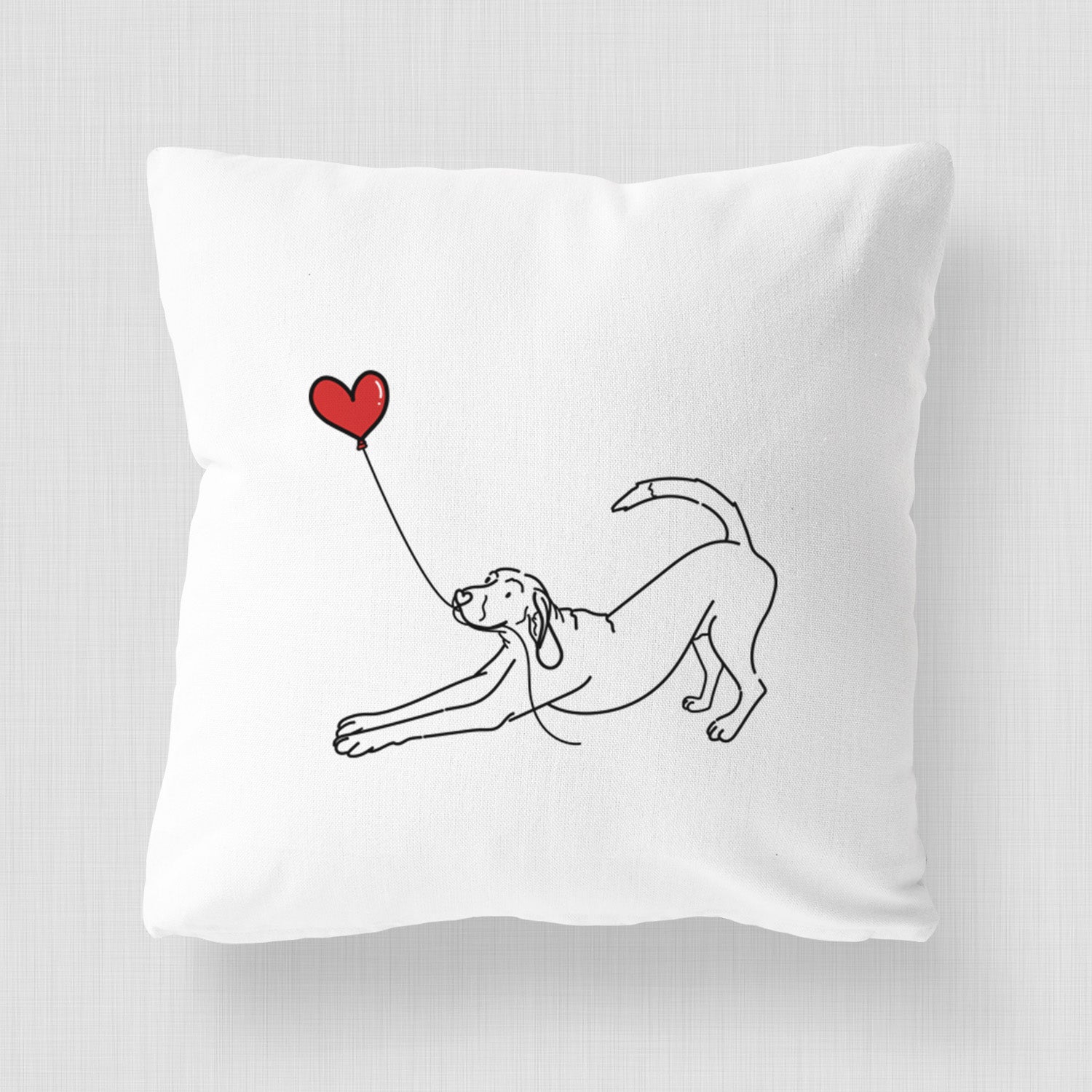 Coonhound Heart String - Throw Pillow Cover