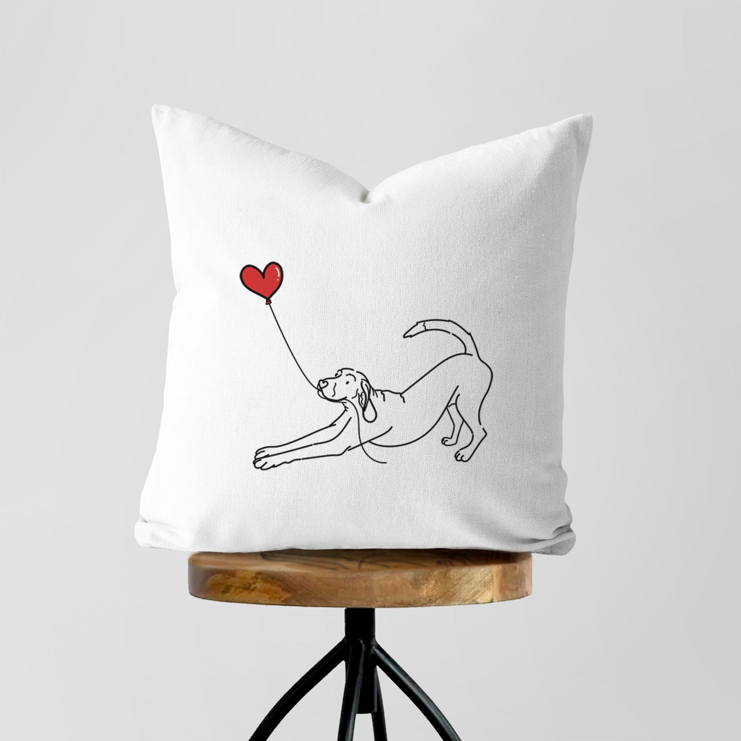Coonhound Heart String - Throw Pillow Cover