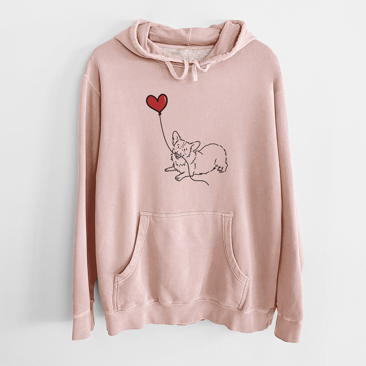 Corgi Heart String - Unisex Pigment Dyed Hoodie