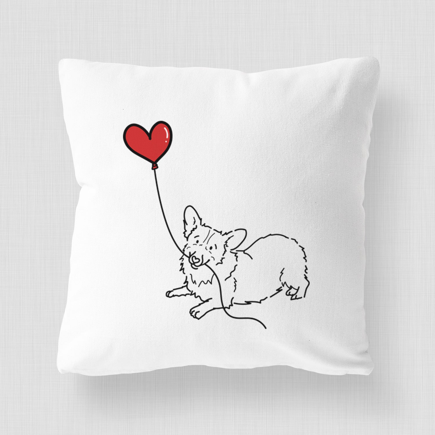 Corgi Heart String - Throw Pillow Cover