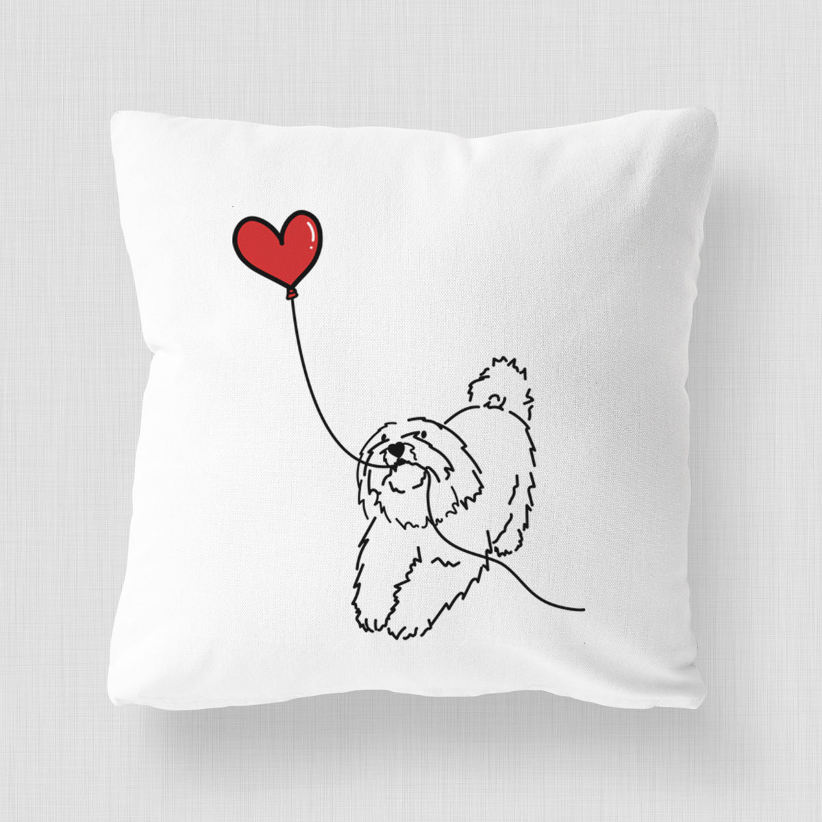 Coton de Tulear Heart String - Throw Pillow Cover