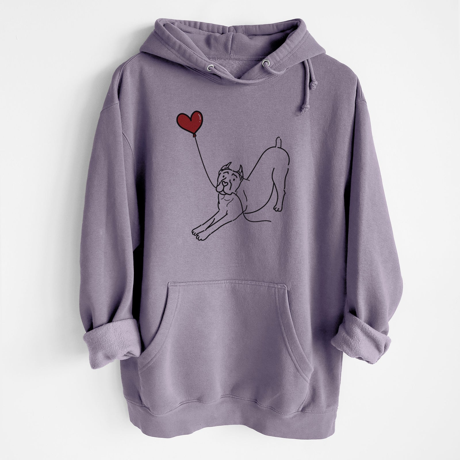 Cropped Cane Corso Heart String - Heavyweight Fleece Hoodie
