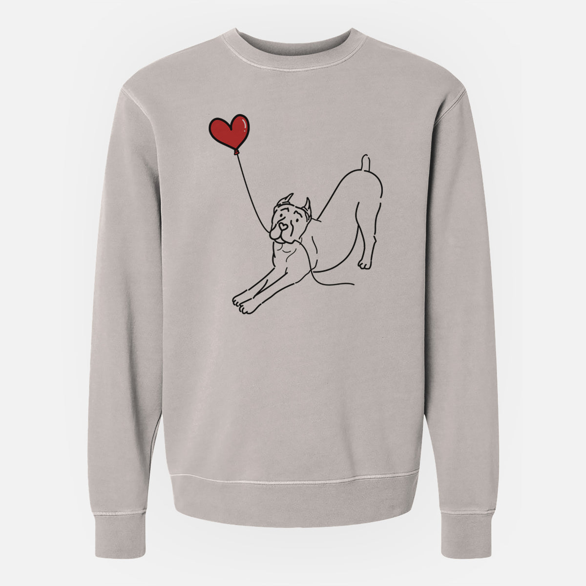 Cropped Cane Corso Heart String - Unisex Pigment Dyed Crew Sweatshirt
