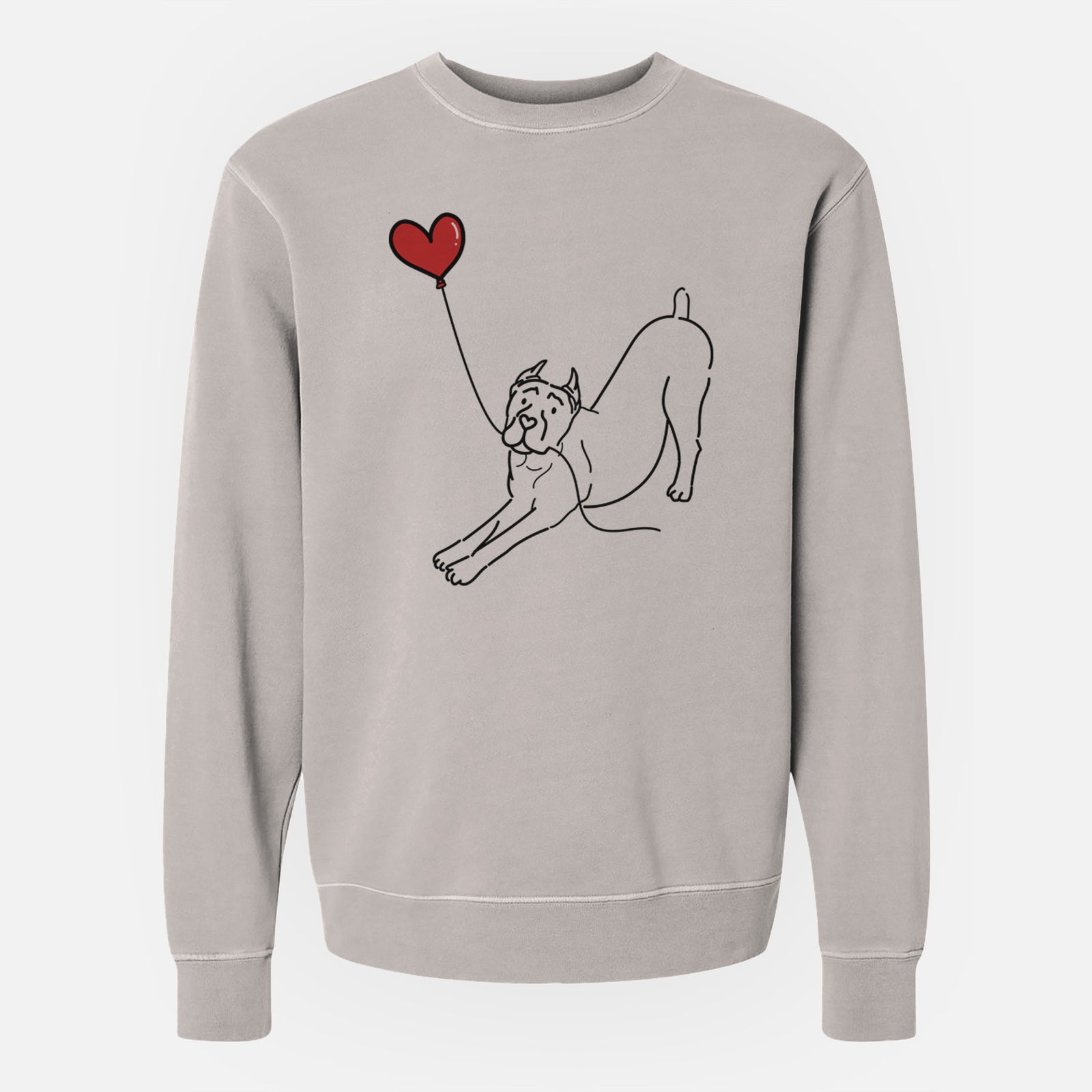 Cropped Cane Corso Heart String - Unisex Pigment Dyed Crew Sweatshirt