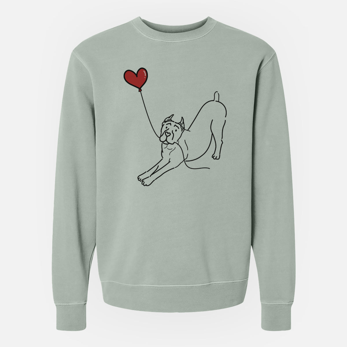 Cropped Cane Corso Heart String - Unisex Pigment Dyed Crew Sweatshirt
