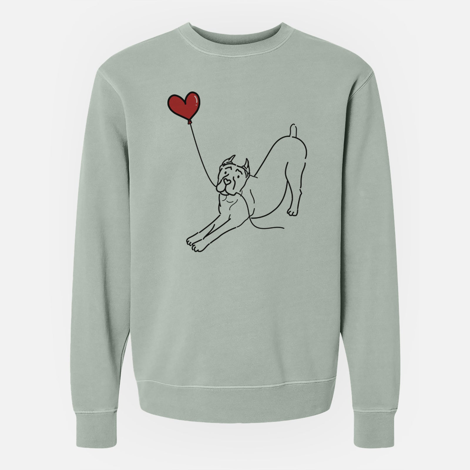 Cropped Cane Corso Heart String - Unisex Pigment Dyed Crew Sweatshirt