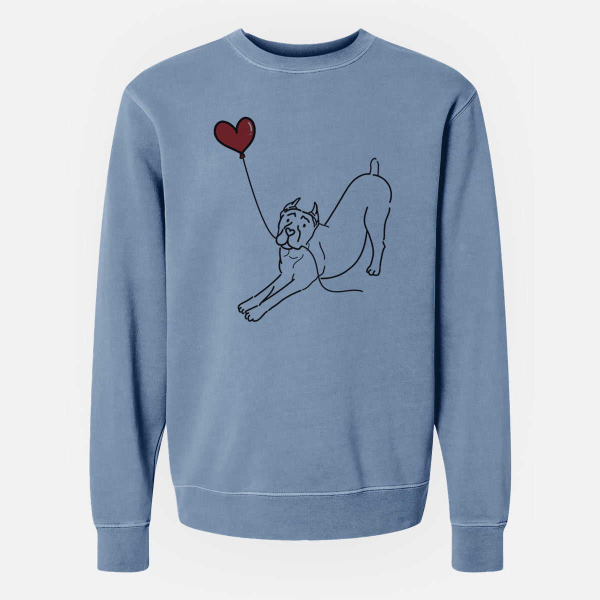 Cropped Cane Corso Heart String - Unisex Pigment Dyed Crew Sweatshirt