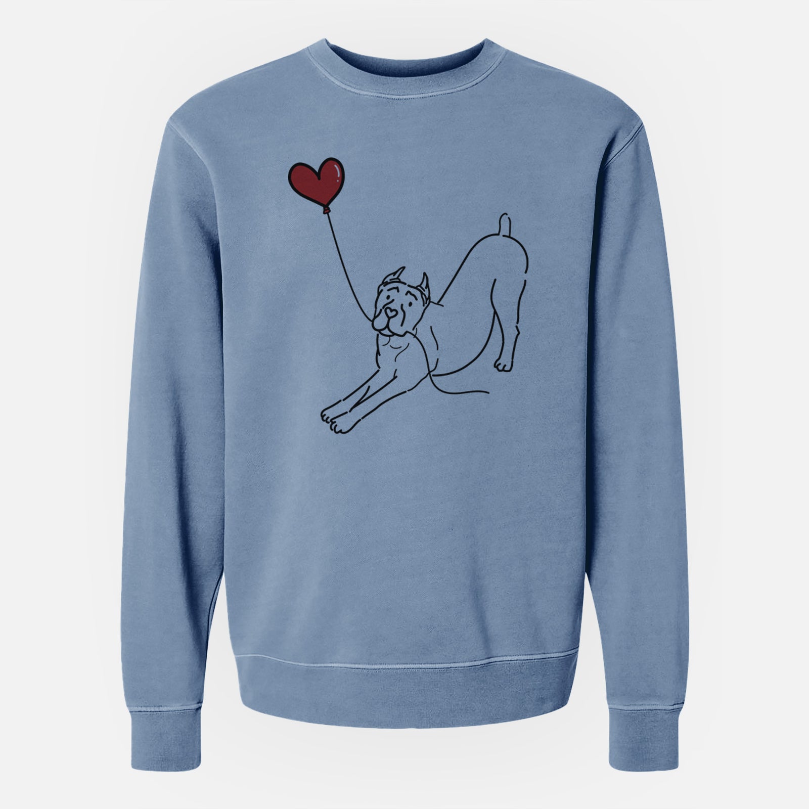Cropped Cane Corso Heart String - Unisex Pigment Dyed Crew Sweatshirt