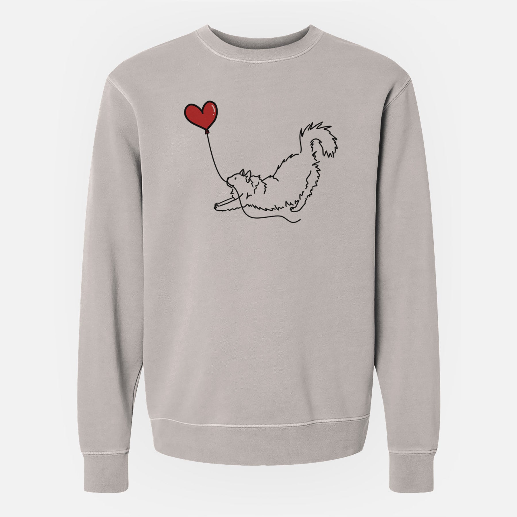 Domestic Long Hair Cat Heart String - Unisex Pigment Dyed Crew Sweatshirt