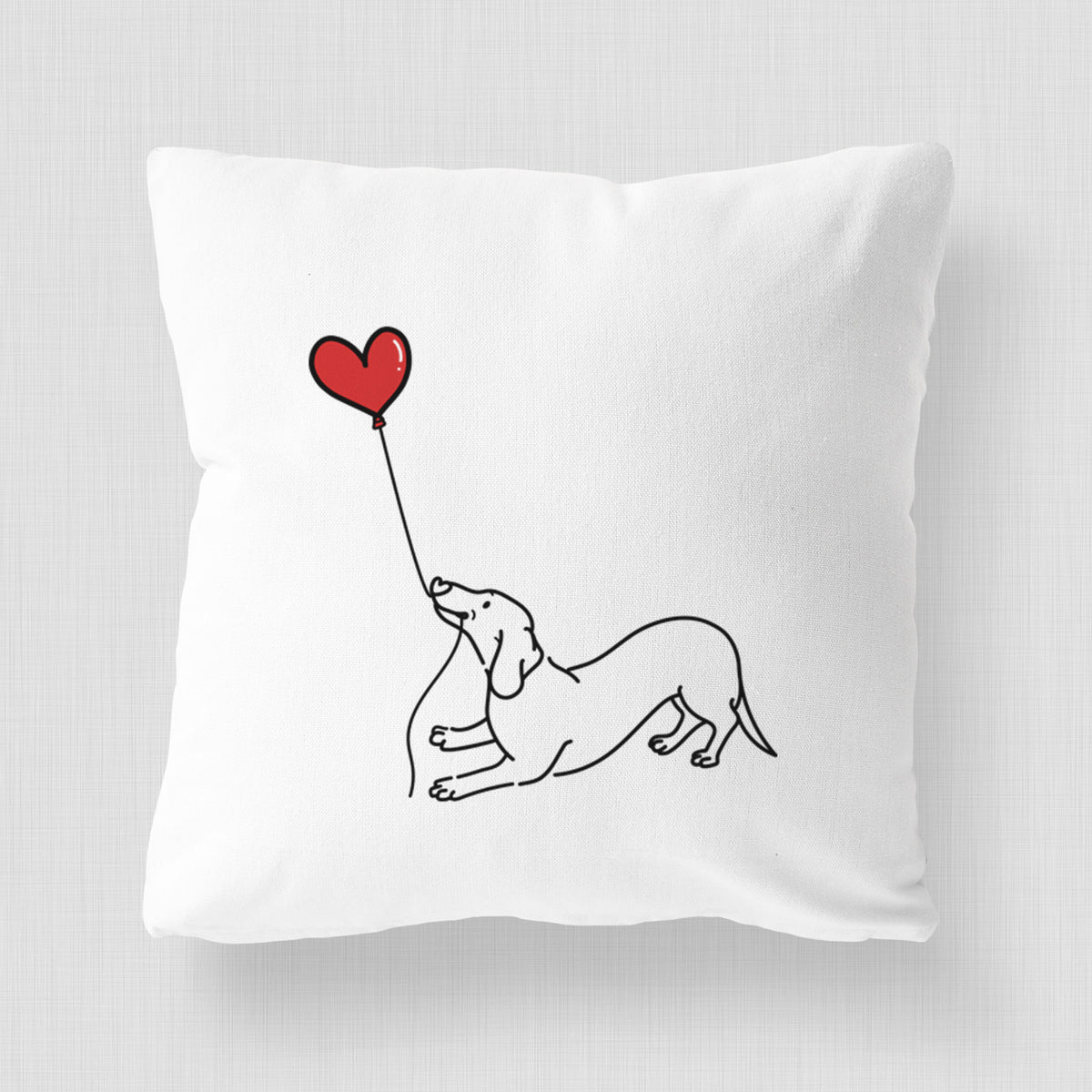 Dachshund Heart String - Throw Pillow Cover