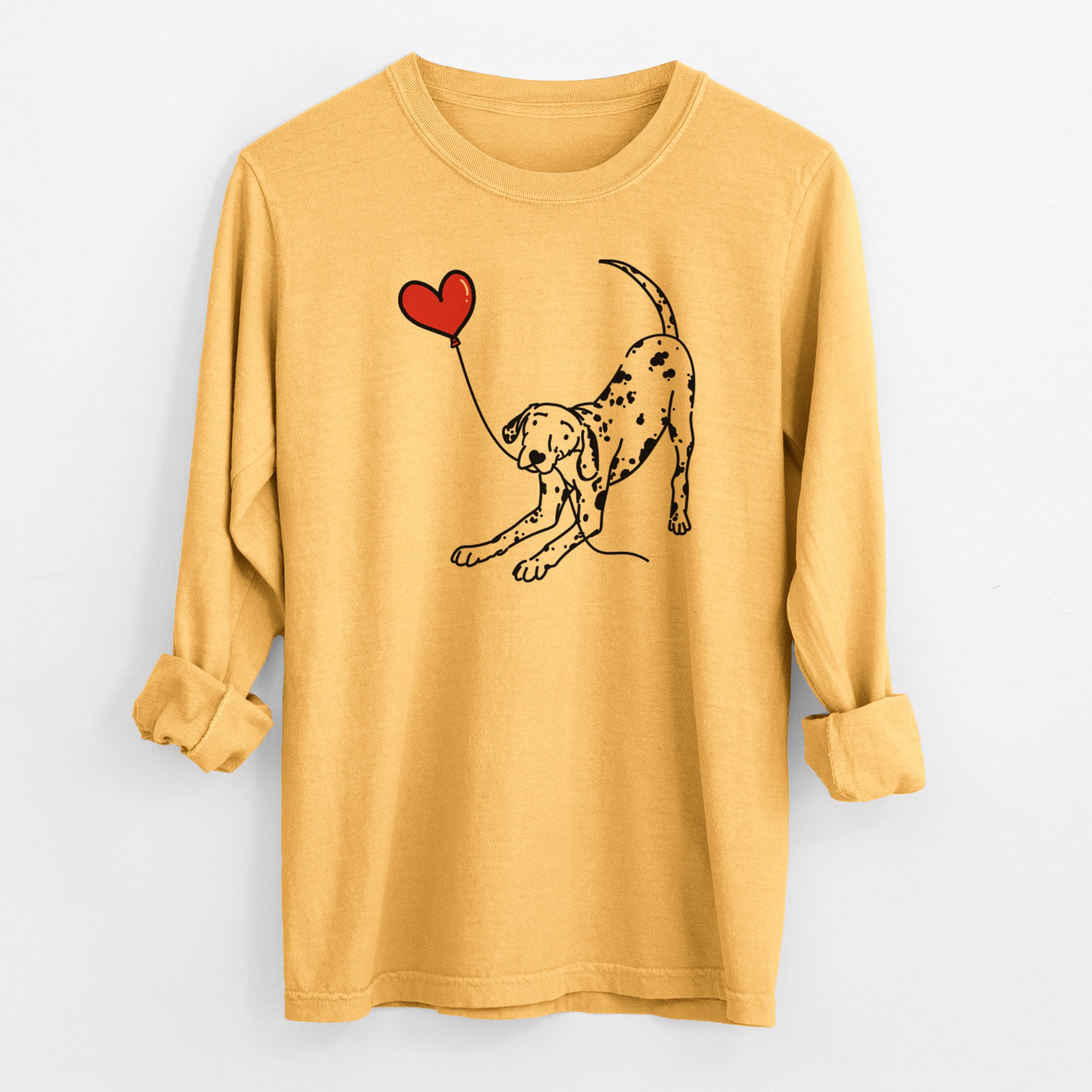 Dalmatian Heart String - Men's Heavyweight 100% Cotton Long Sleeve