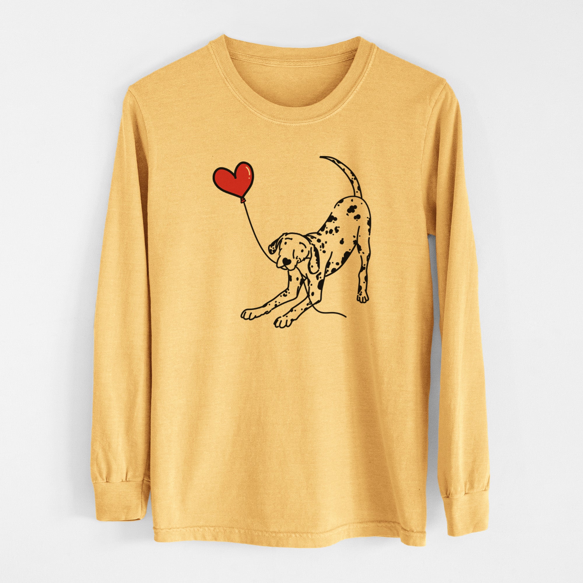 Dalmatian Heart String - Men's Heavyweight 100% Cotton Long Sleeve