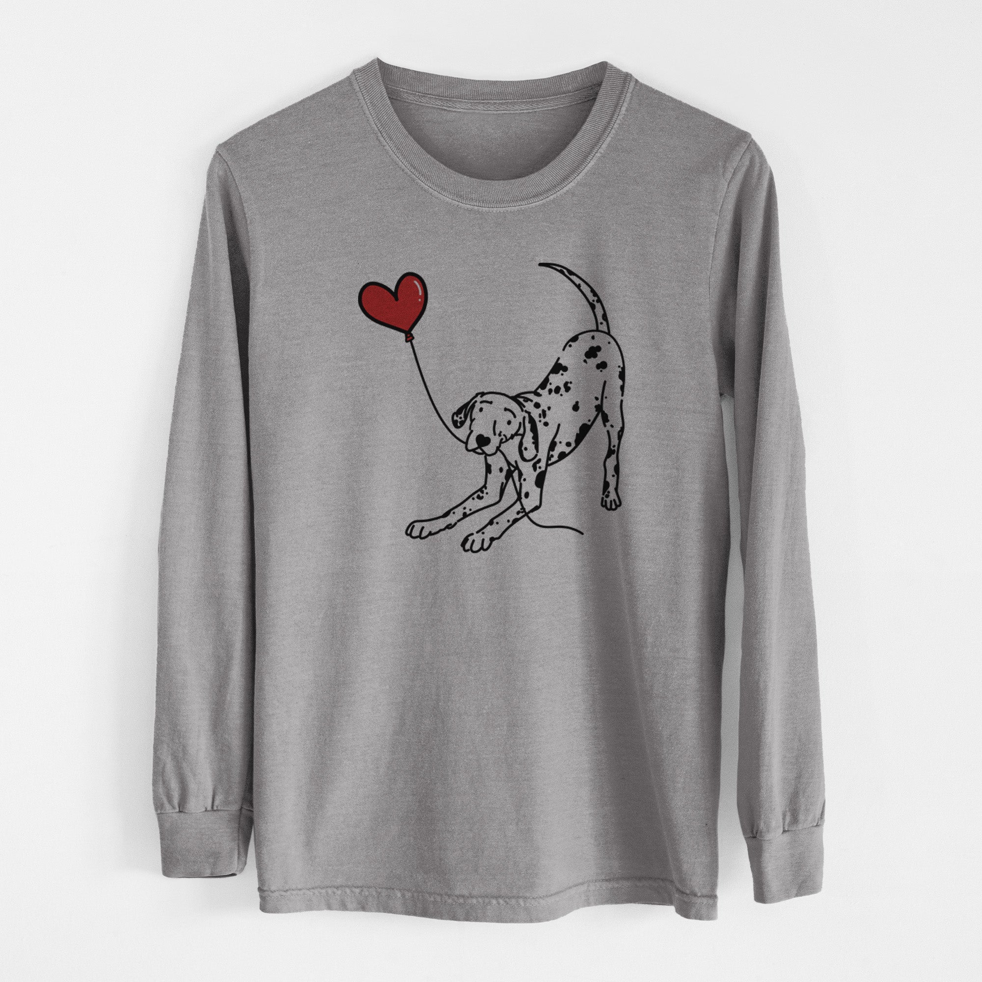 Dalmatian Heart String - Men's Heavyweight 100% Cotton Long Sleeve