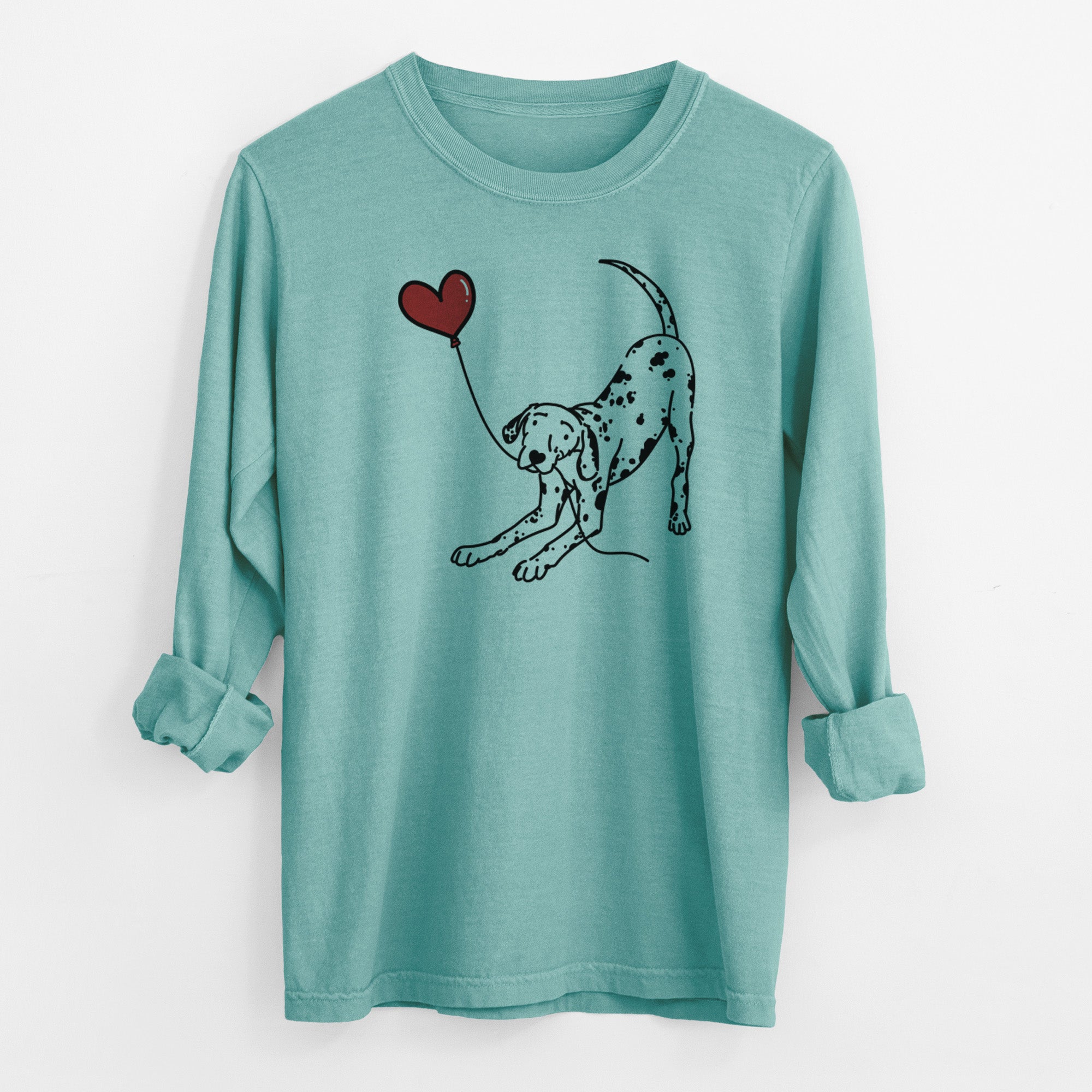 Dalmatian Heart String - Men's Heavyweight 100% Cotton Long Sleeve