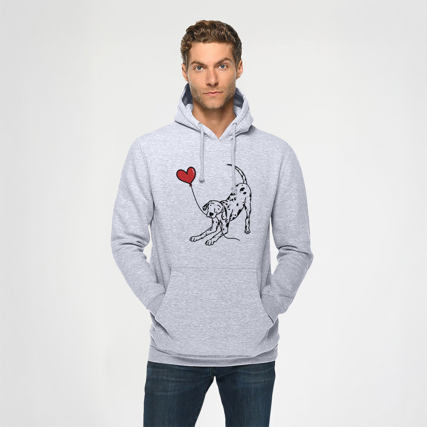 Dalmatian Heart String - Heavyweight Fleece Hoodie