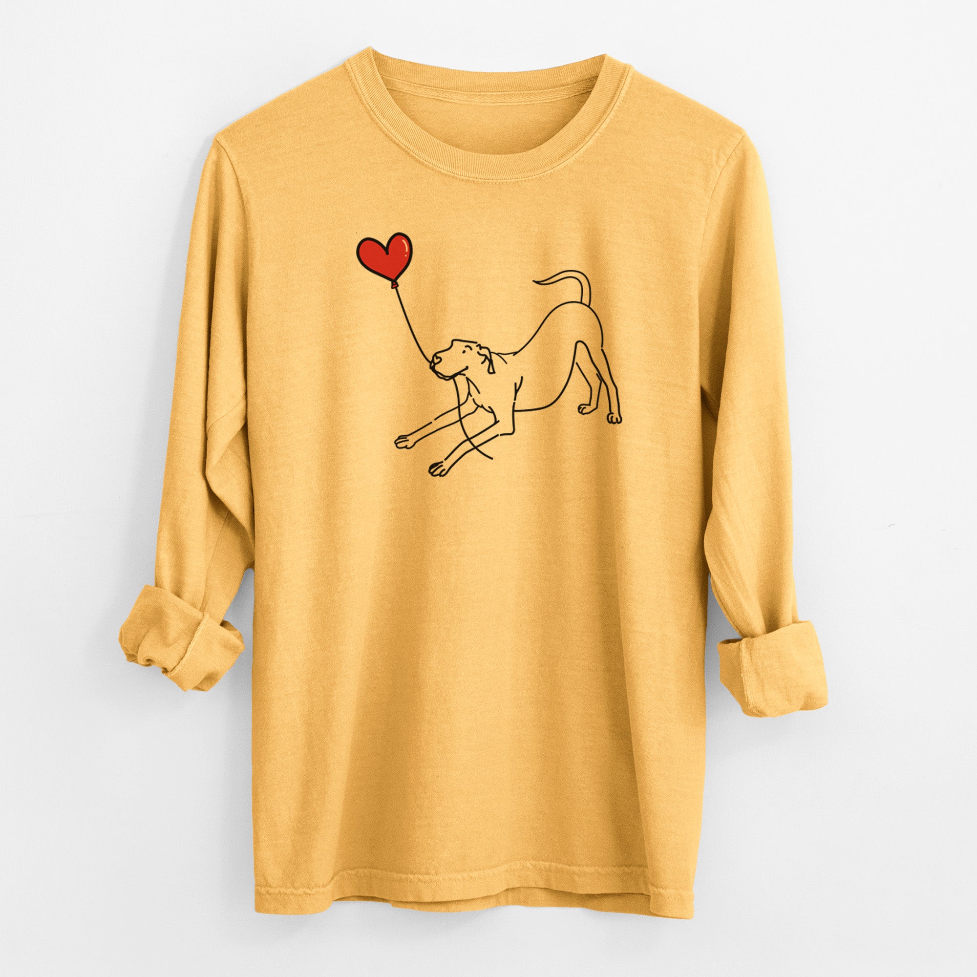 Great Dane Heart String - Men's Heavyweight 100% Cotton Long Sleeve