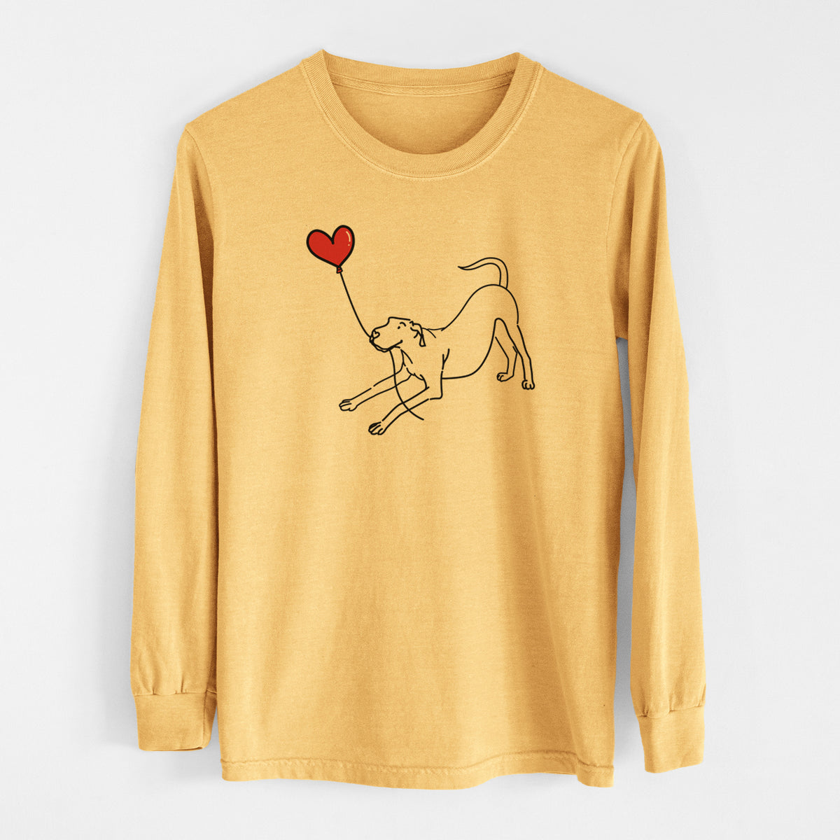 Great Dane Heart String - Men&#39;s Heavyweight 100% Cotton Long Sleeve