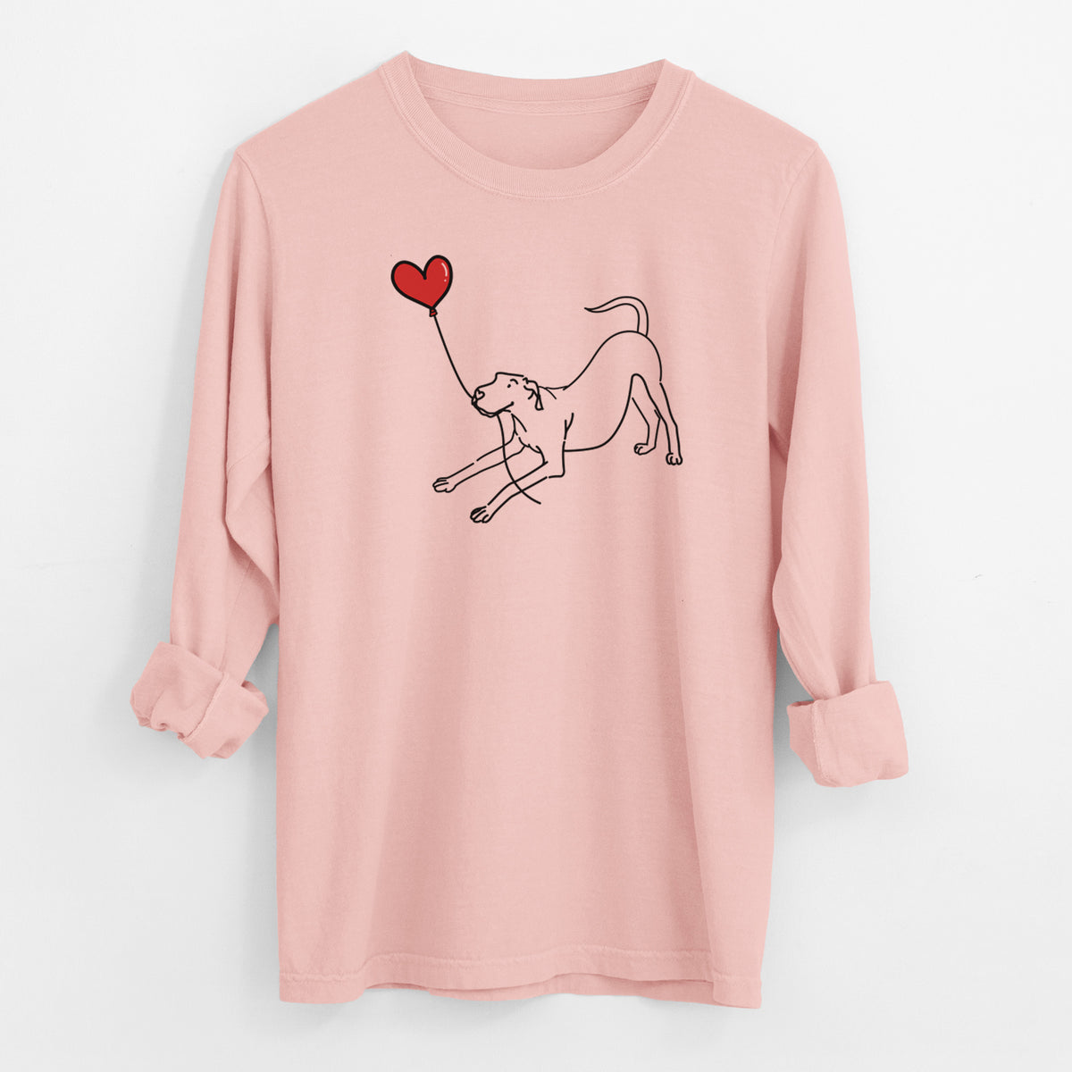 Great Dane Heart String - Men's Heavyweight 100% Cotton Long Sleeve