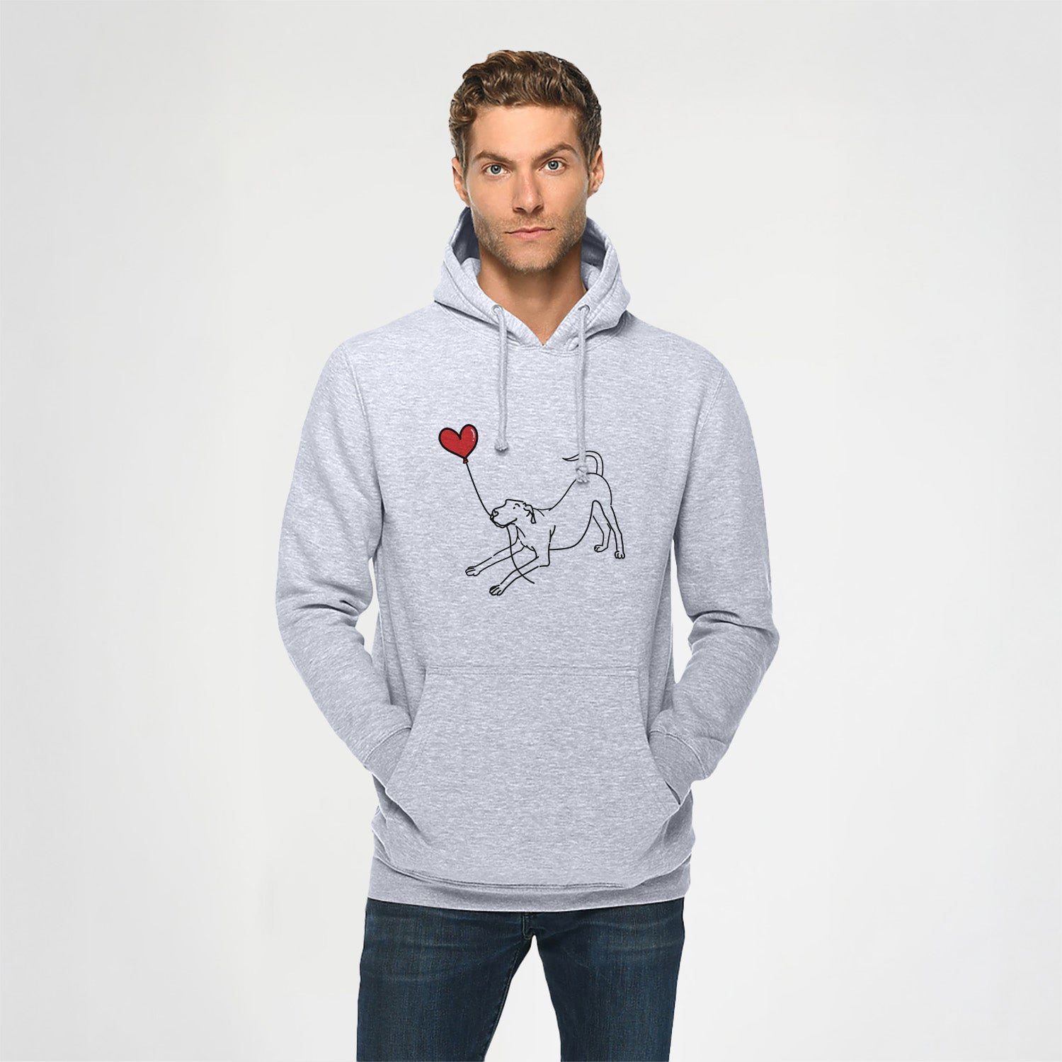 Great Dane Heart String - Heavyweight Fleece Hoodie