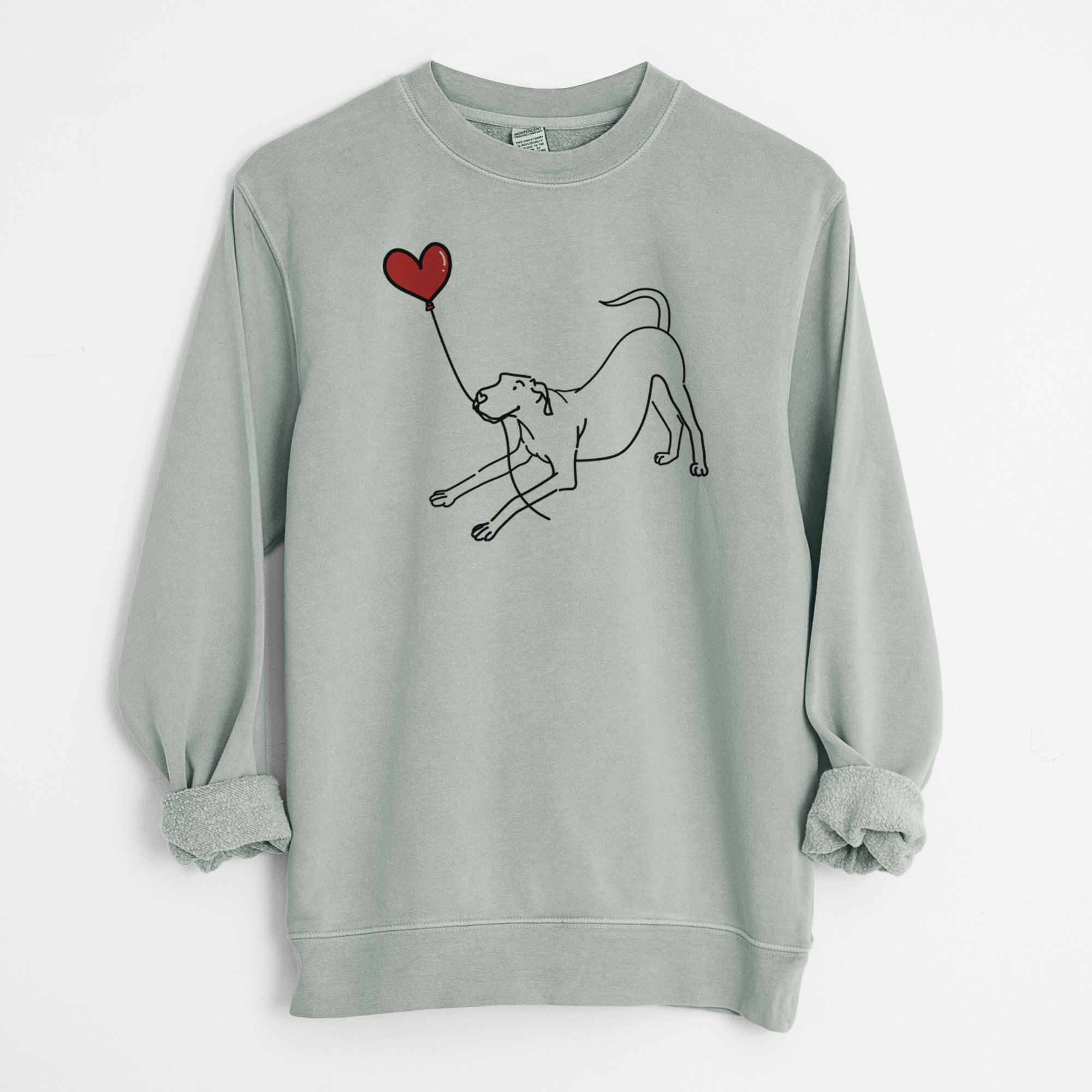 Great Dane Heart String - Unisex Pigment Dyed Crew Sweatshirt