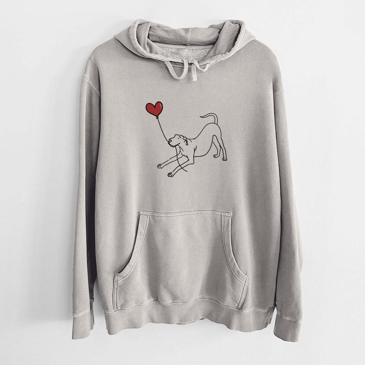 Great Dane Heart String - Unisex Pigment Dyed Hoodie