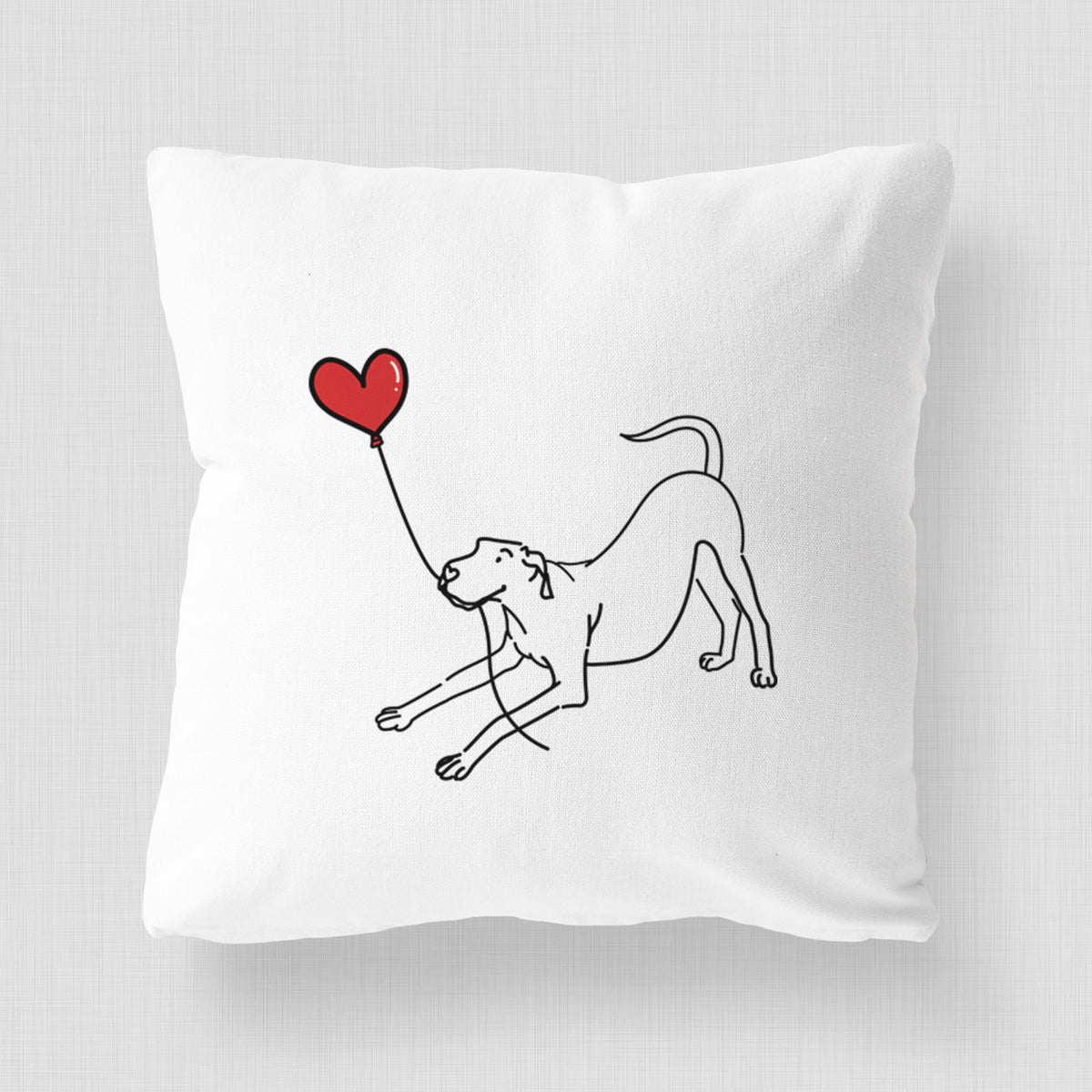 Great Dane Heart String - Throw Pillow Cover
