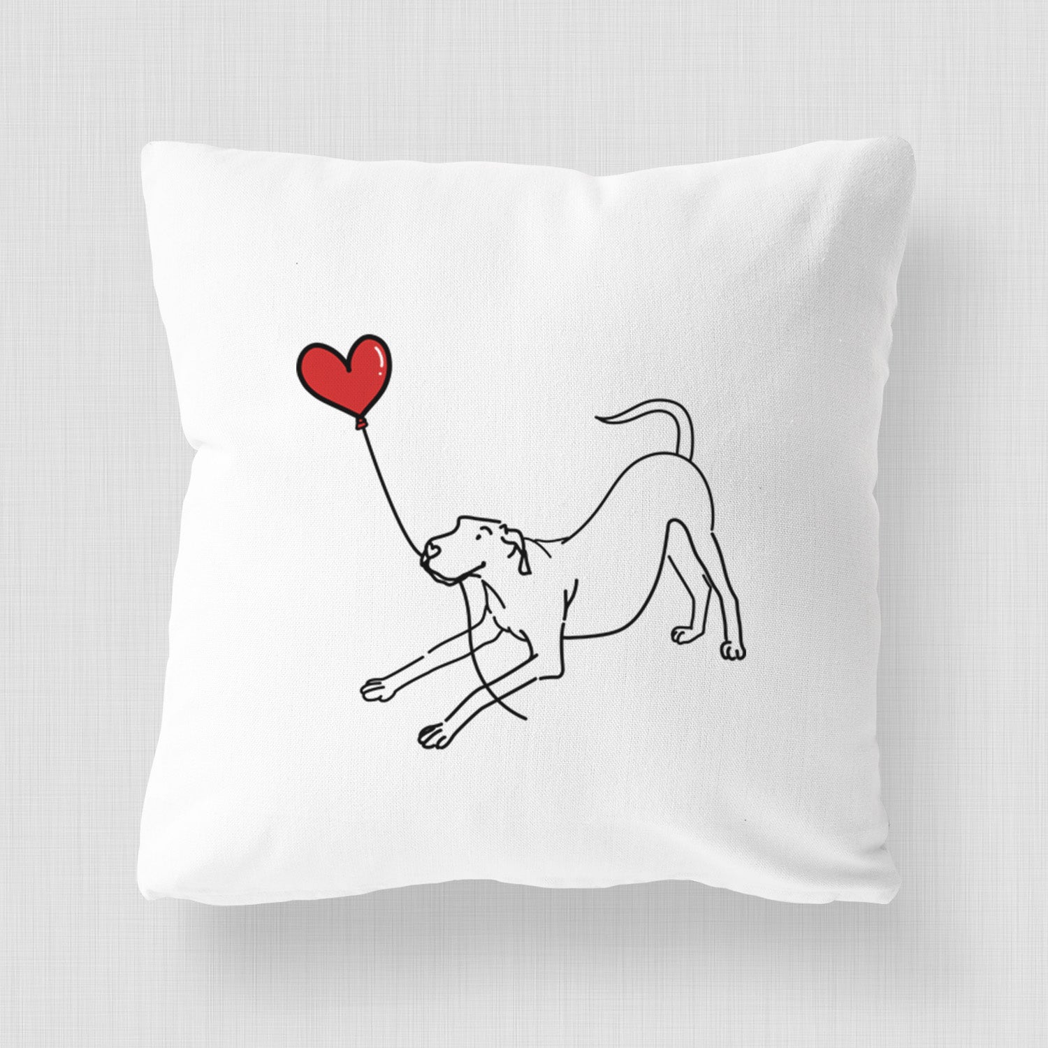 Great Dane Heart String - Throw Pillow Cover