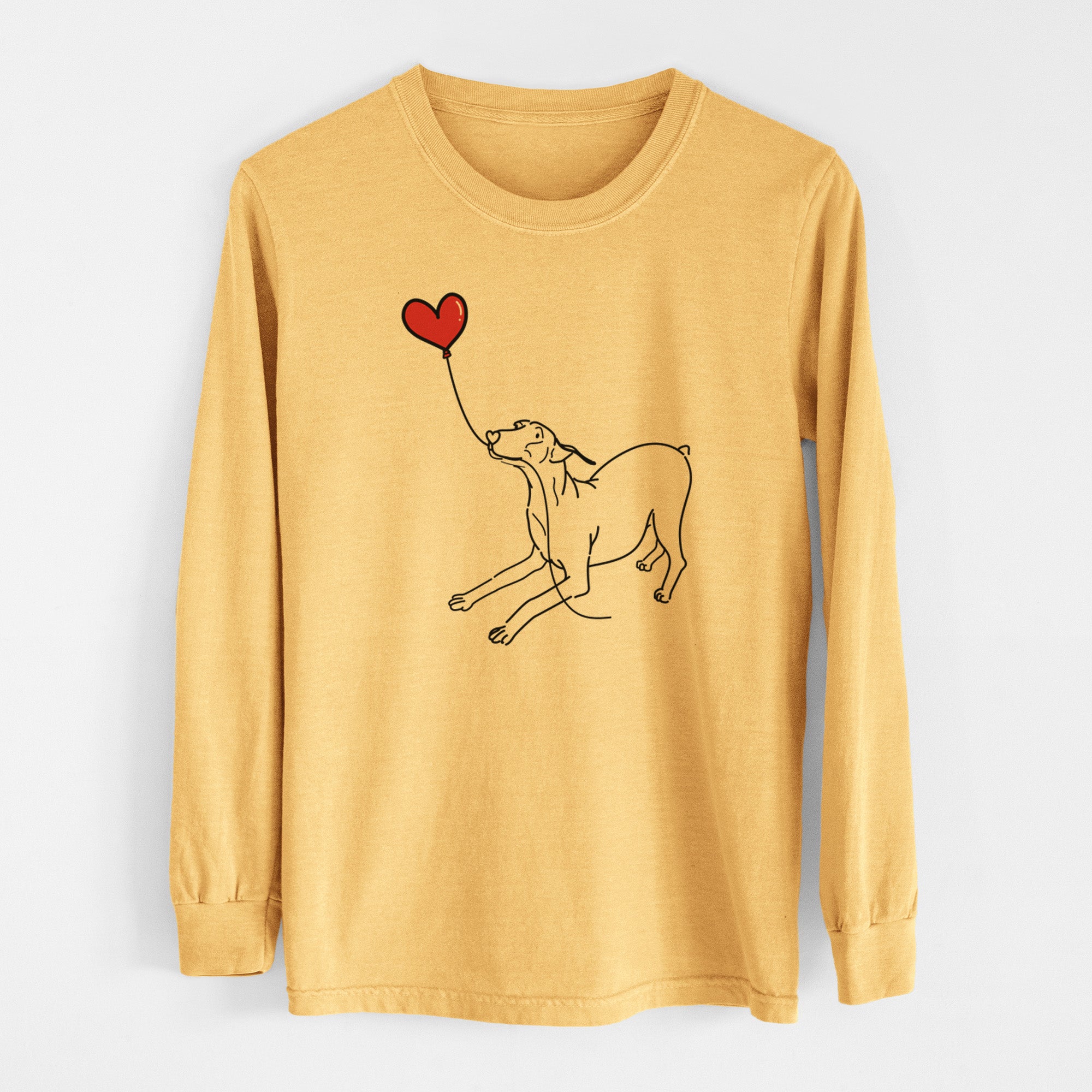 Doberman Pinscher Docked Heart String - Men's Heavyweight 100% Cotton Long Sleeve