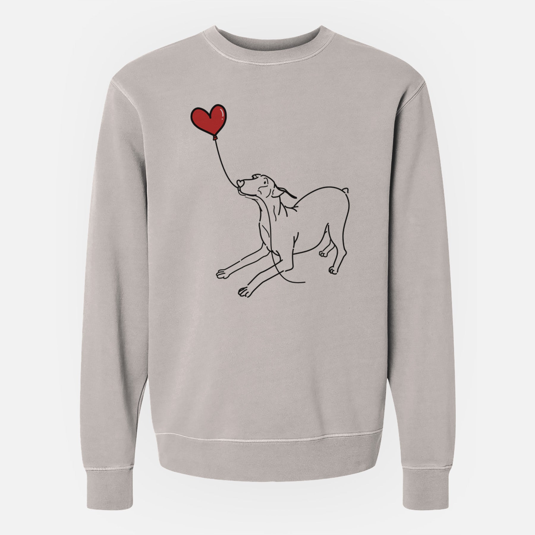 Doberman Pinscher Docked Heart String - Unisex Pigment Dyed Crew Sweatshirt