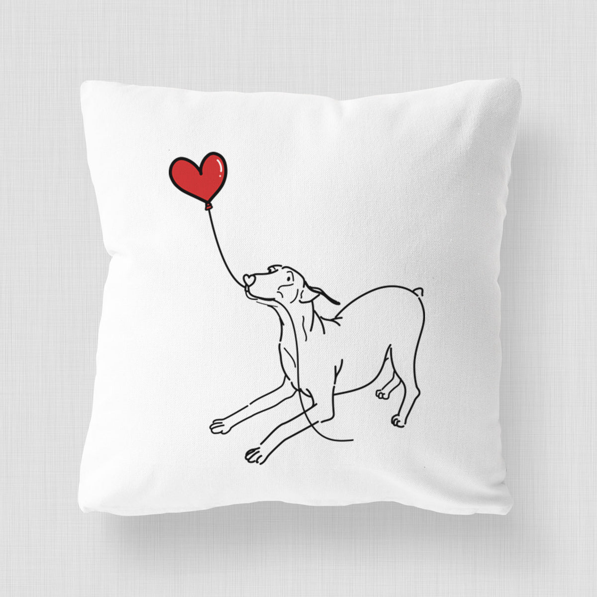 Doberman Pinscher Docked Heart String - Throw Pillow Cover
