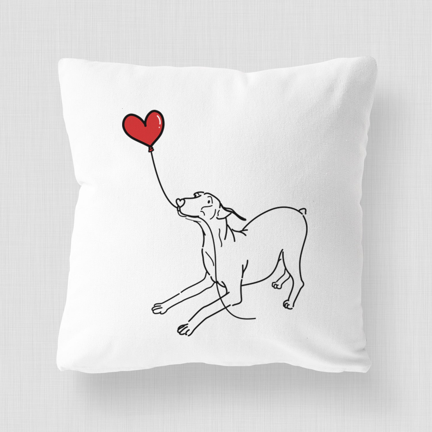 Doberman Pinscher Docked Heart String - Throw Pillow Cover