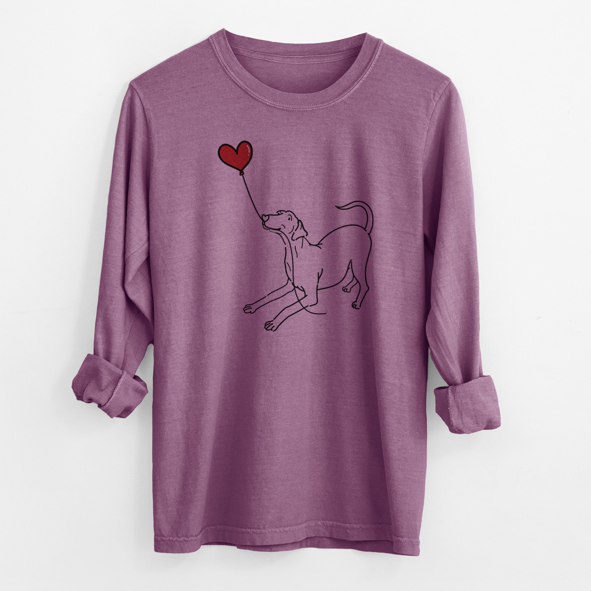 Doberman Pinscher Heart String - Men's Heavyweight 100% Cotton Long Sleeve