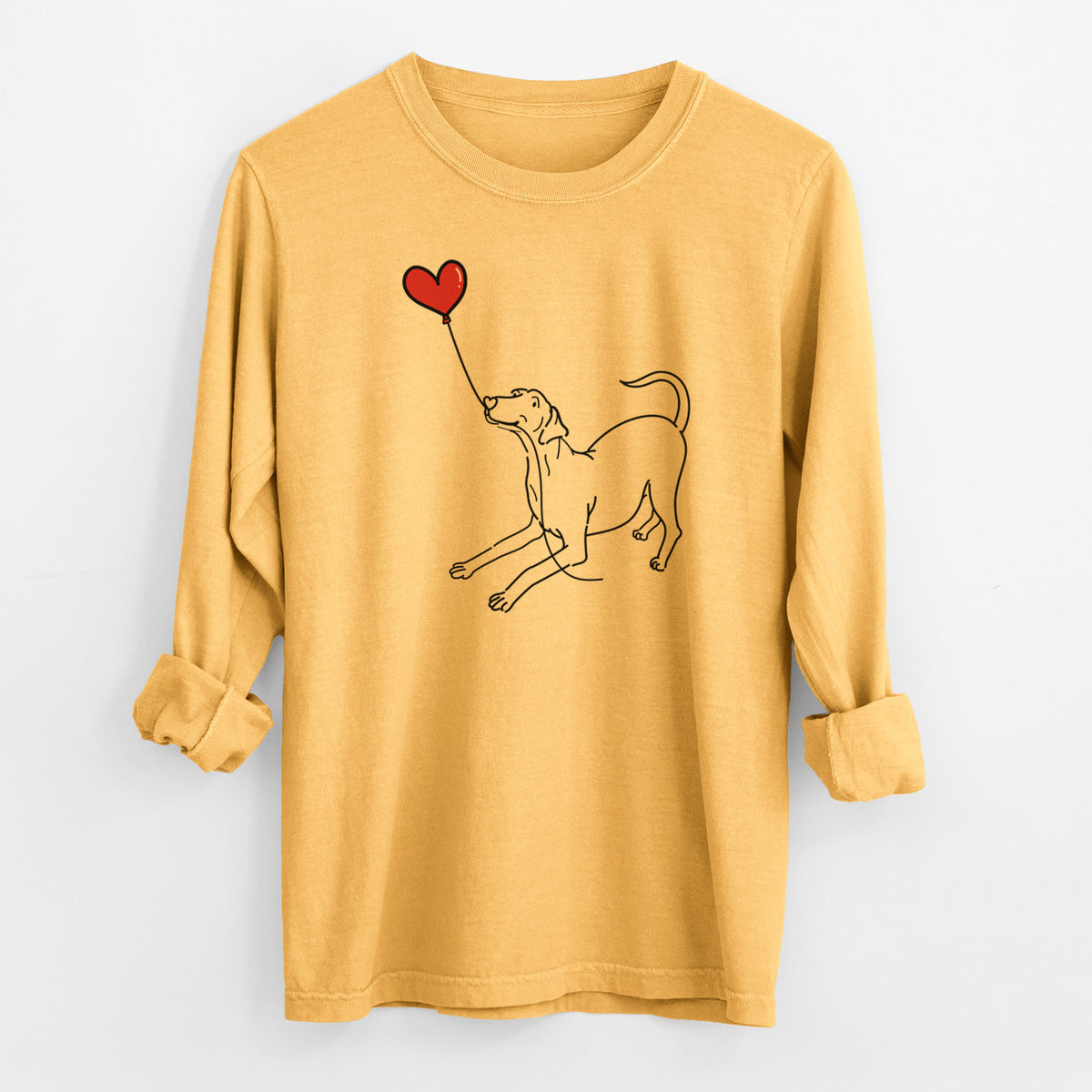 Doberman Pinscher Heart String - Men's Heavyweight 100% Cotton Long Sleeve