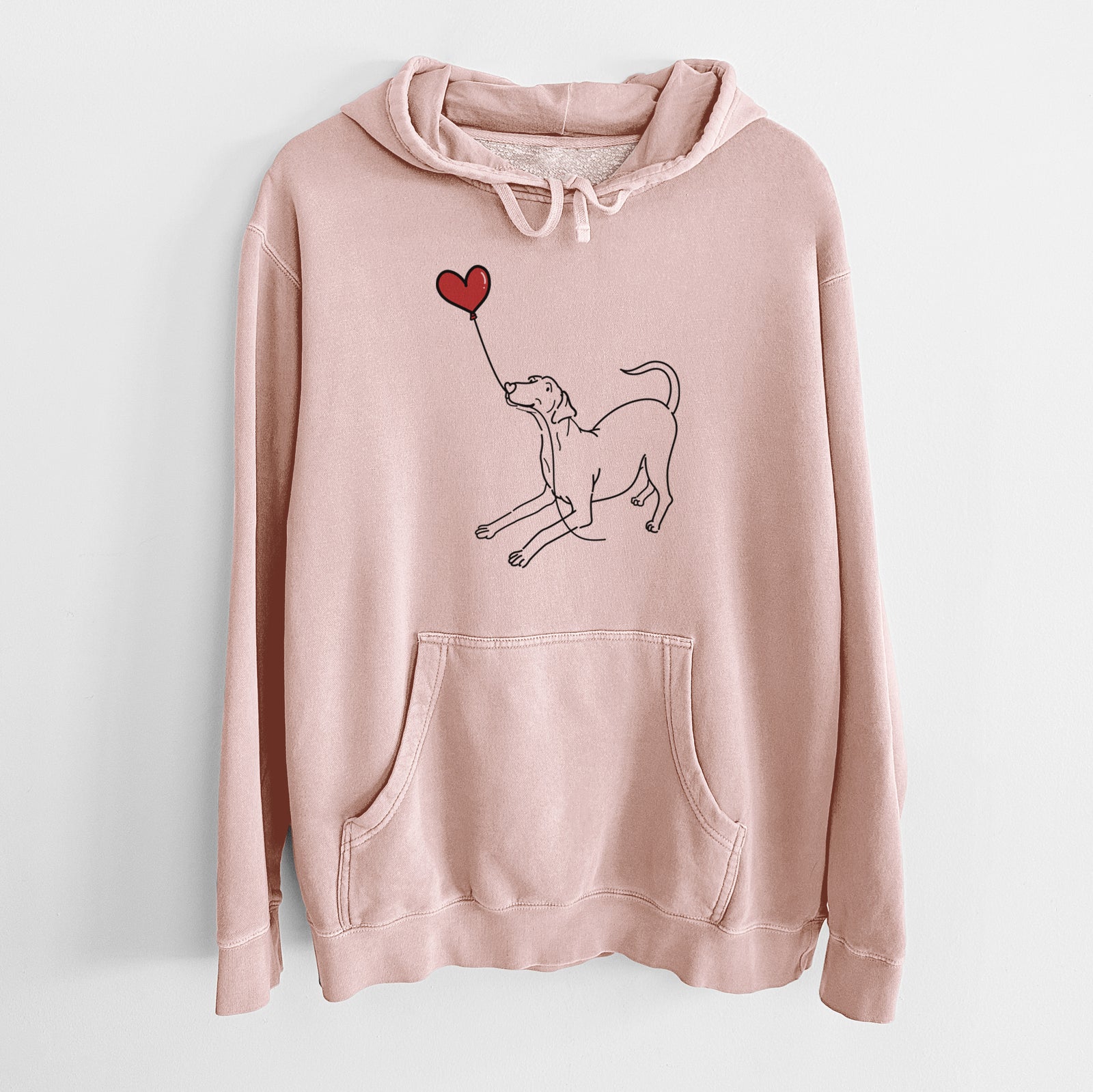 Doberman Pinscher Heart String - Unisex Pigment Dyed Hoodie