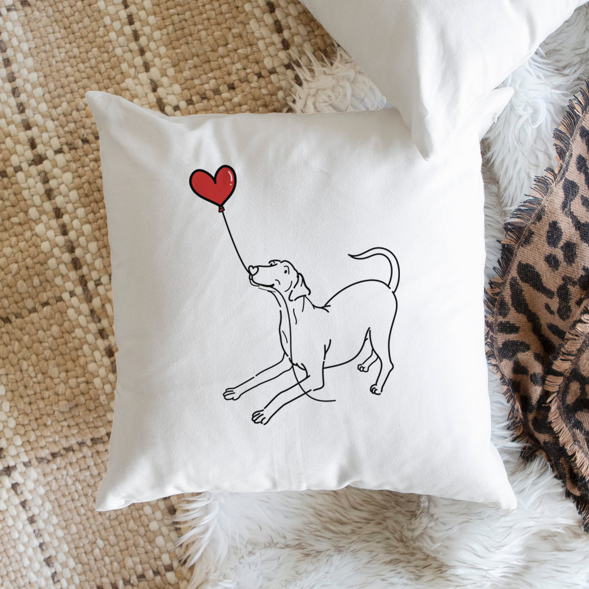 Doberman Pinscher Heart String - Throw Pillow Cover