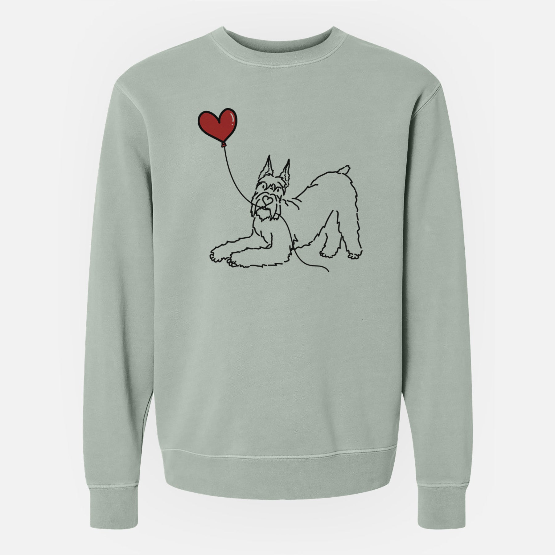 Docked Giant Schnauzer Heart String - Unisex Pigment Dyed Crew Sweatshirt