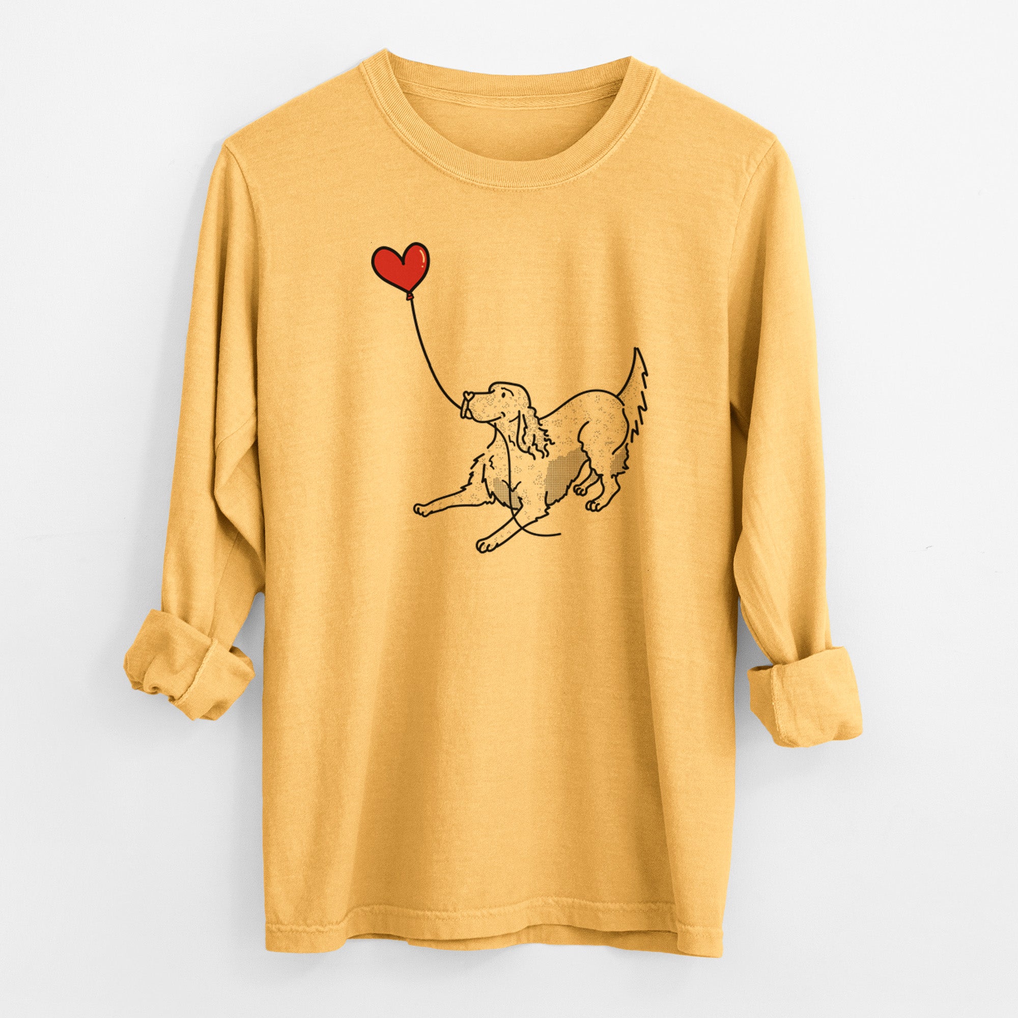 English Setter Heart String - Men's Heavyweight 100% Cotton Long Sleeve