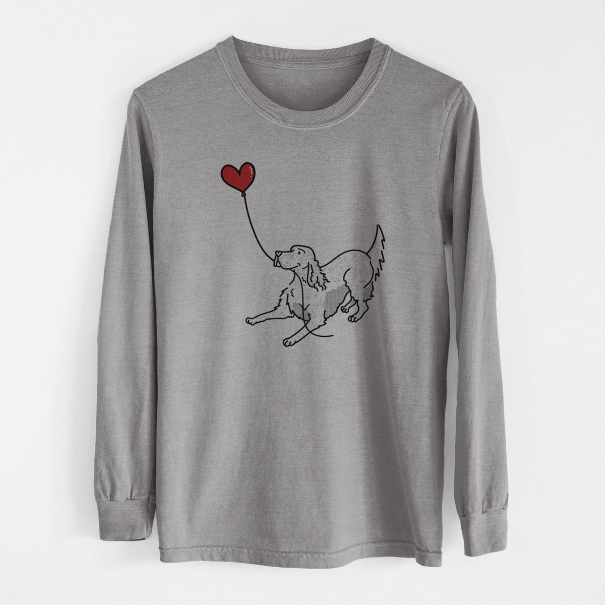 English Setter Heart String - Men's Heavyweight 100% Cotton Long Sleeve