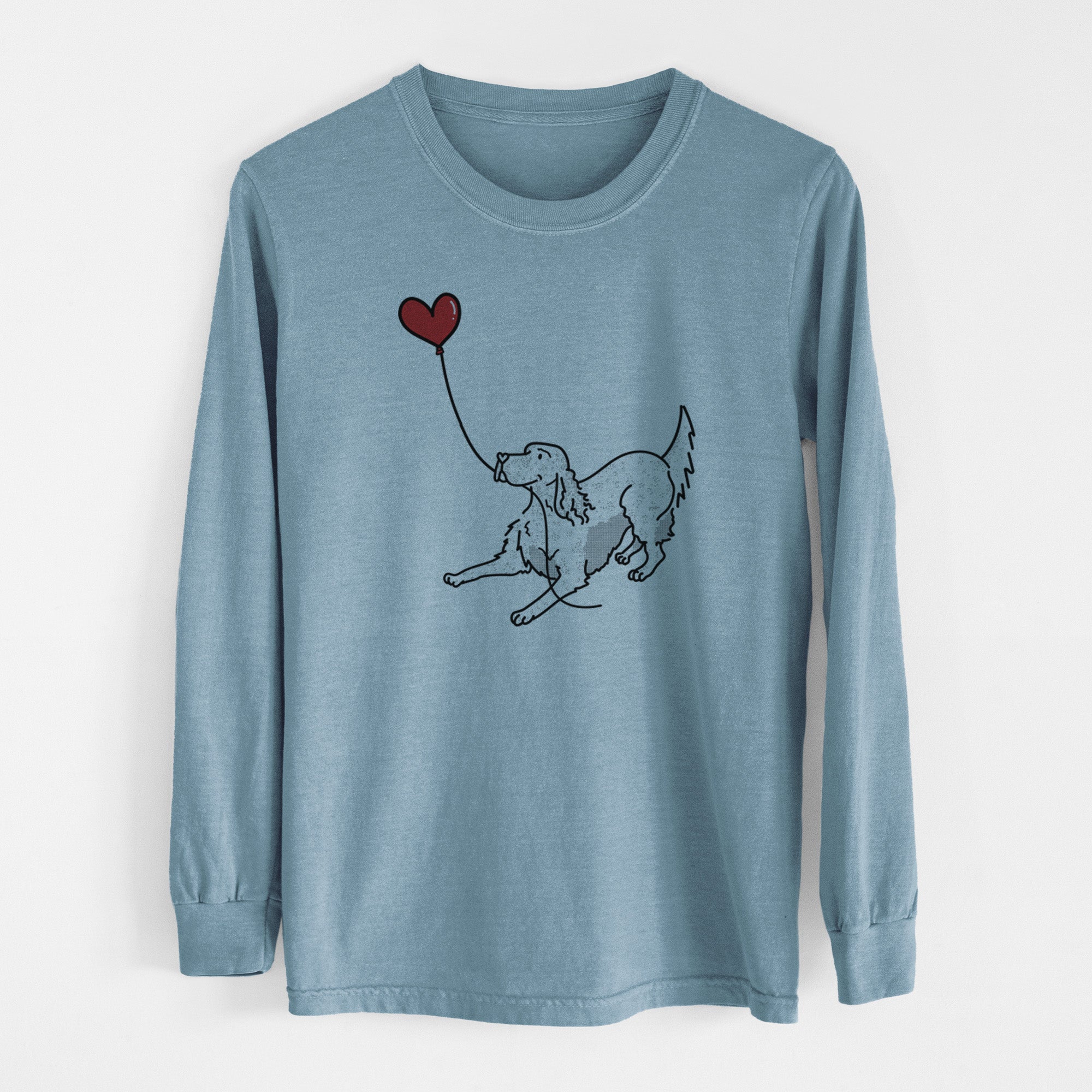English Setter Heart String - Men's Heavyweight 100% Cotton Long Sleeve