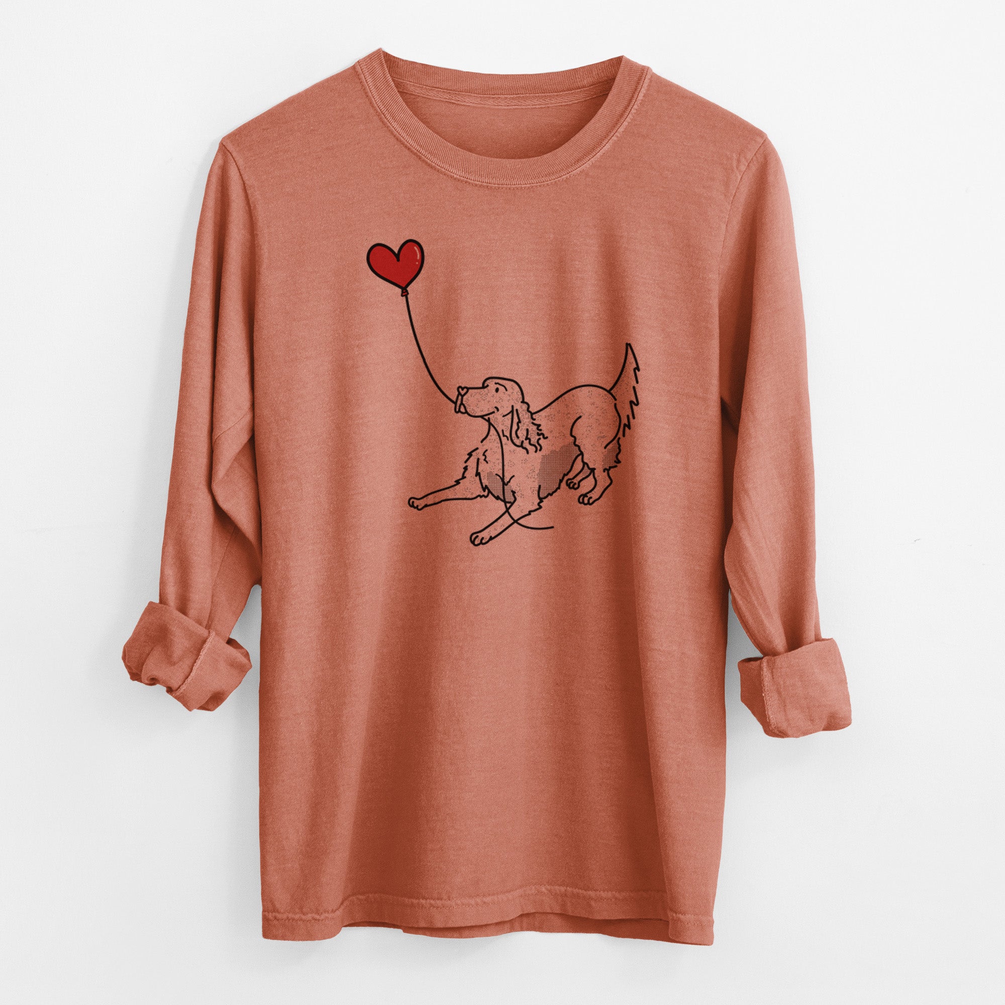 English Setter Heart String - Men's Heavyweight 100% Cotton Long Sleeve