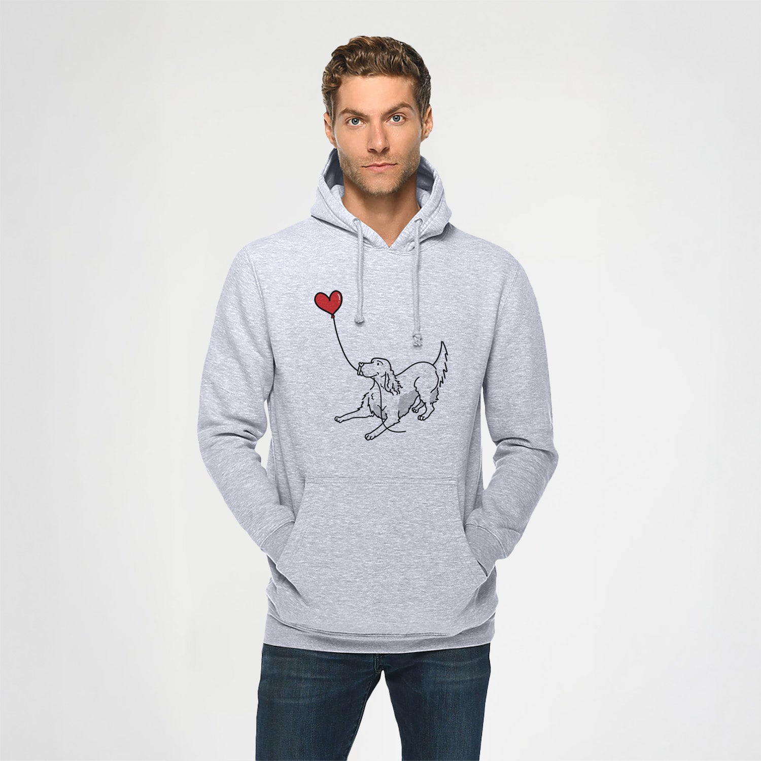 English Setter Heart String - Heavyweight Fleece Hoodie