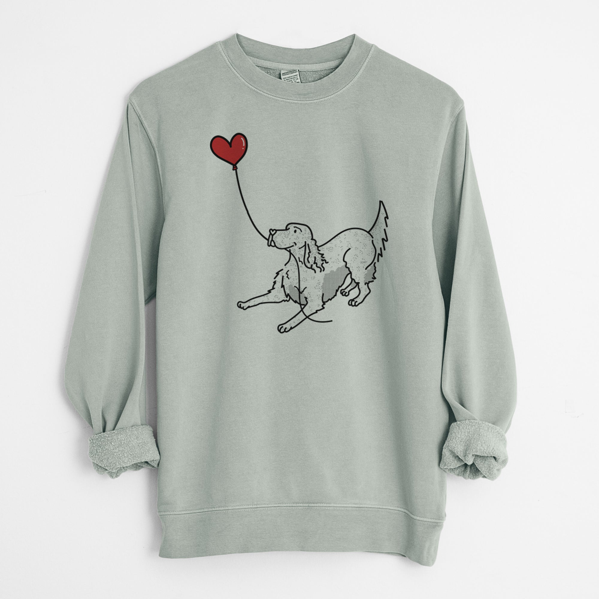 English Setter Heart String - Unisex Pigment Dyed Crew Sweatshirt